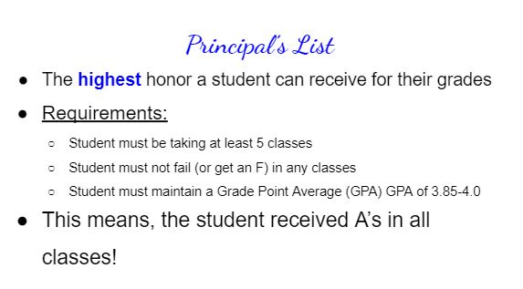 Principals List